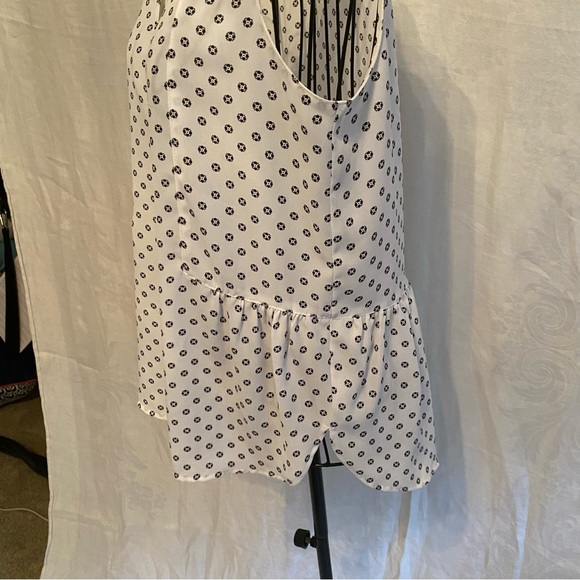 Loft extra small sleeveless top.  White with black detail. - Picture 2 of 7